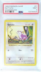 V1959: 1999: Rattata: 61/102: Shadowless: Game: PSA: 9: MINT: 103769509